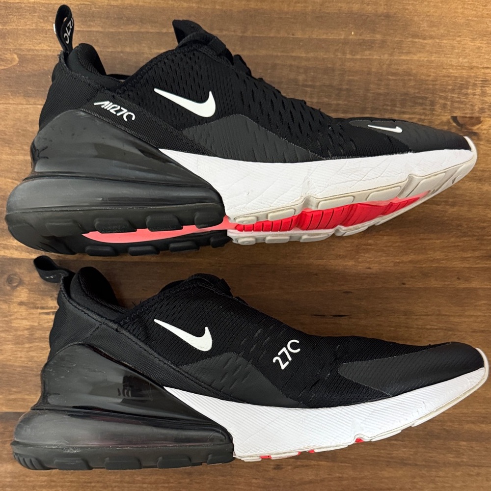 Nike Kids Air Max 270 Black White with Pink Accents Sneakers